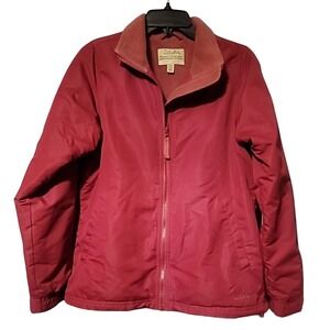 Cabela's Burgundy‎ Windbreaker Jacket Women's Small Fleece Lined Full Zip